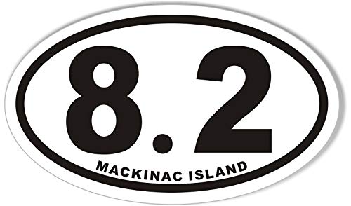 Mackinac Island Oval Bumper Sticker - Durable 3x5 Inch Design