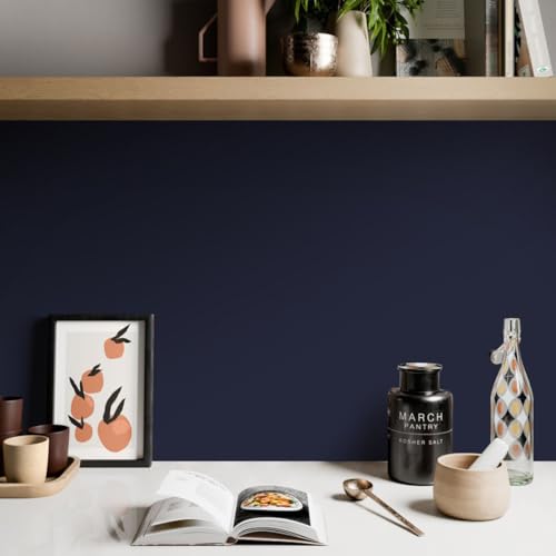 Wudnaye Blue Contact Paper Dark Blue Peel and Stick Wallpaper 15.7in¡¿118in Pure Blue Wallpaper Self Adhesive Contact Paper Waterproof Wallpapers Removable for Desk Wallcovering Furniture Countertop