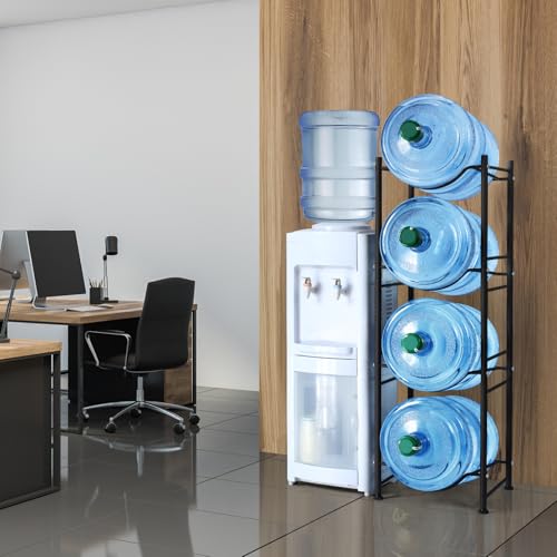 SEHERTIWY 5 Gallon Water Cooler Jug Rack, 4 Tier Detachable Water Bottle Storage Rack, Heavy Duty Water Bottle Organization for Home, Office