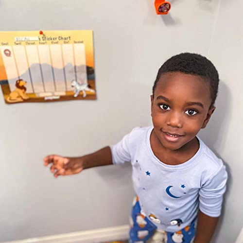 Potty Watch Training Sticker Chart - Potty Training with 4-Weekly Savanna Themed Charts & 144 Stickers - Easy to Peel Stickers for Kids - Reward Their Efforts, Fosters Fun & Independence