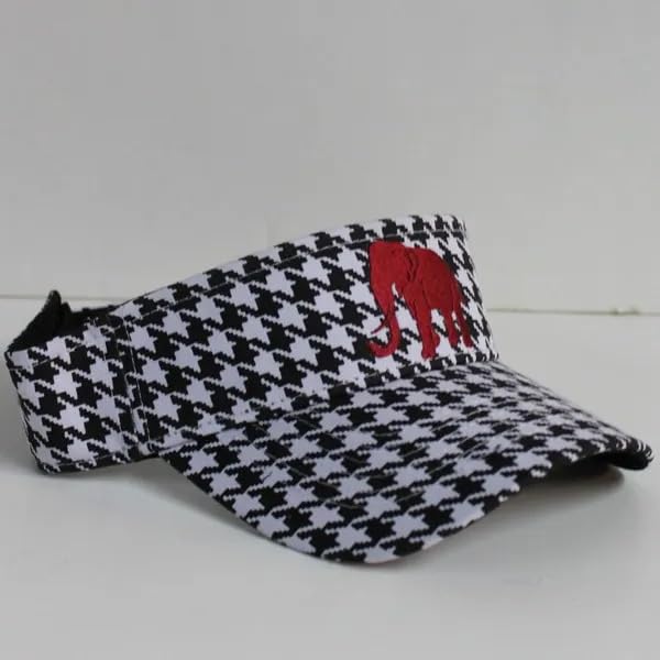 Alabama Crimson Tide Adjustable Visor with Houndstooth Elephant Logo