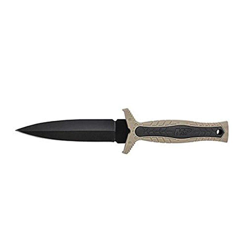 Smith & Wesson SWMPF3BR 9in High Carbon S.S. Full Tang Fixed Blade Knife with 4.6in Single Edge Blade and Rubberized Handle for Tactical, Survival and EDC