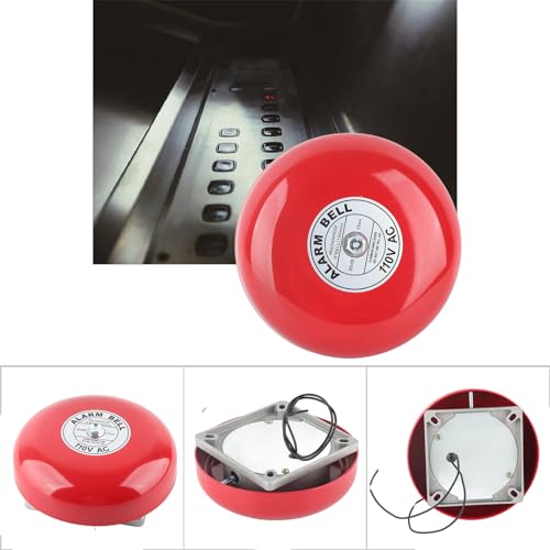 Estink Fire Alarm Bell, CB-6B 95dB 5.9in Aluminum Base Electric Round Alarm for School, Elevators, Industrial & Construction Applications (AC110V)
