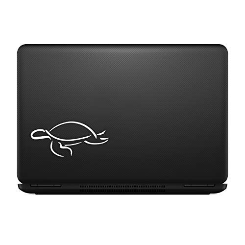 Turtle Outline Vinyl Decal - 5.5" White Sticker for Laptops & Cars