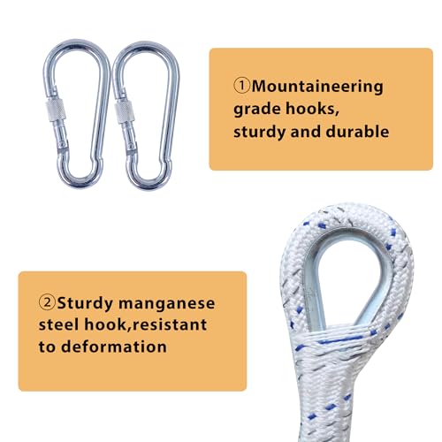 Rope Ladder,13.1FT Fire Escape 2 Story,Flame Retardant Safety with Hooks, Deploys Quickly,Portable and Reusable, Fire Escape Ladder Tested to 2000lbs