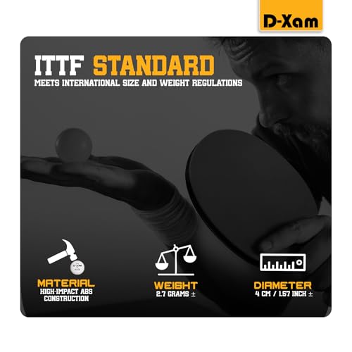 3-Star Table Tennis Balls, Professional ABS Ping Pong Ball Set - Orange 12 Pack