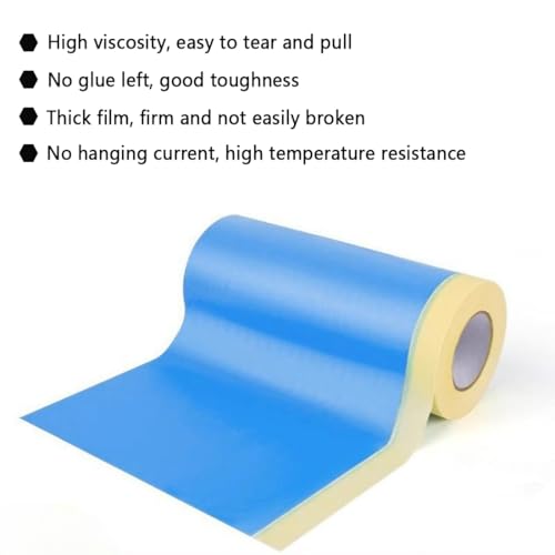 44" x 82' Painters Plastic with Tape, Pre-Taped Masking Film for Spray Painting, Protective Film for Automotive & Home Spray Painting, for Covering Cars, Walls, Windows and Furniture (1, 44" x 82')