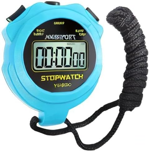 Skiennix Stopwatch Timer - Digital Sports Stopwatch with Large Display | Silent Operation, Blue