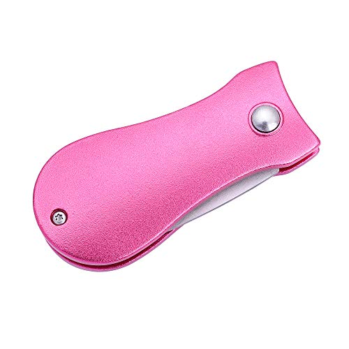Golf Divot Repair Tool - Foldable Metal with Magnetic Ball Marker - Pink Bone