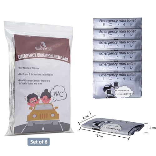 700ml Disposable Travel Toilet with Solidifier Gel - 6-Pack