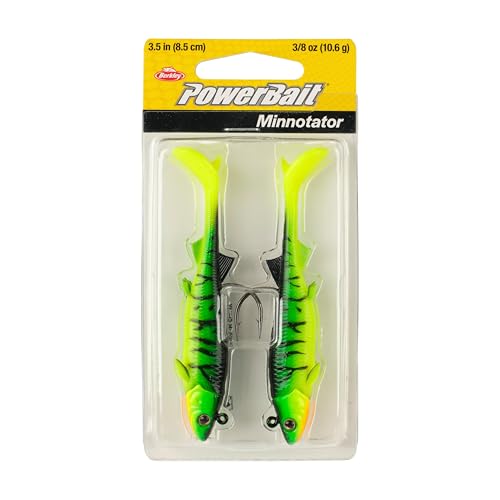 PowerBait Pre-Rigged Minnotator Soft Bait - Firetiger, 3.5 in