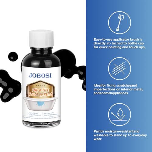 Black Touch Up Paint tile paint porcelain repair kit Specialty Tub, High-Gloss White bathtub Paint, Quick-Dry Porcelain for Scratches & Chips on Porcelain, Acrylic, Enamel, Cast Iron, Tiles, Tubs, Sinks Wooden furniture and Toilets