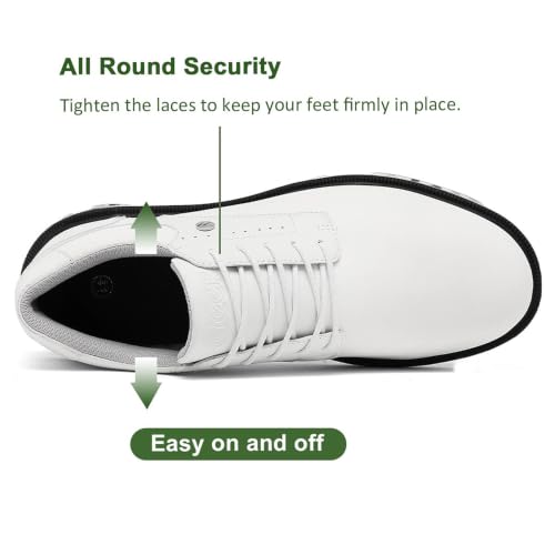 Mens Spikeless Golf Shoes - Size 10.5 - White
