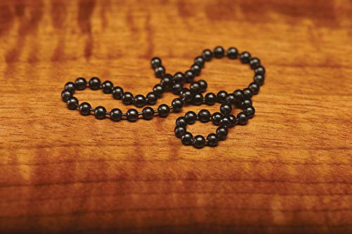 Hareline Fly Tying Bead Chain Eyes - Black Medium Lightweight Weights