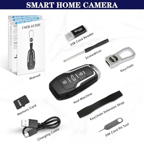Hidden Camera Car Key,Smart Baby Nanny Cam for Surveillanc Outdoor Indoor
