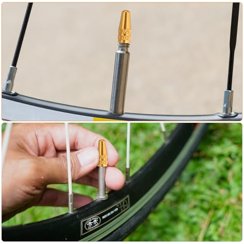 Bike Valve Caps - Anodized Aluminum Tire Valve Caps - Gold