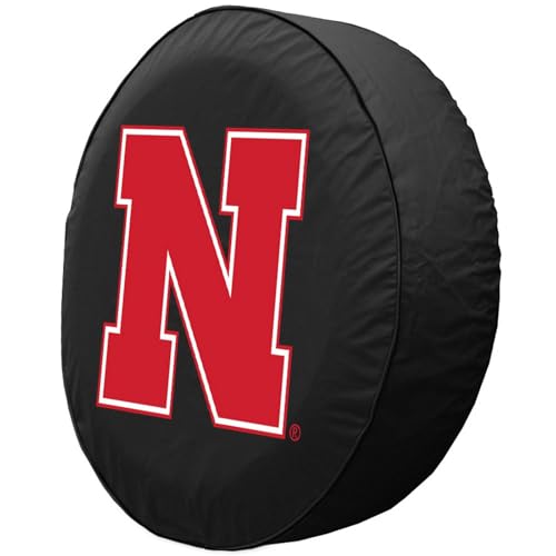 University of Nebraska Tire Cover - Size J (27"x8") - Black Vinyl