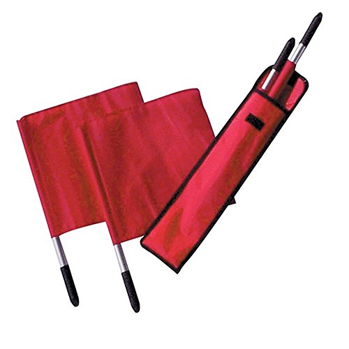 Volleyball Line Judge Flags - Durable Red 12x12 Flags with Case
