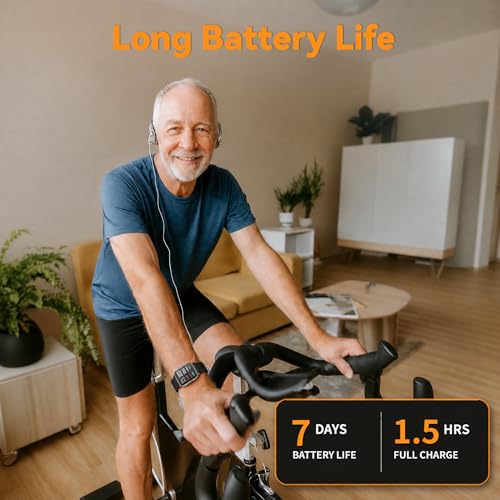 LIVIKEY Senior Pedometer Watch - Standalone Smartwatch Black, No App Needed