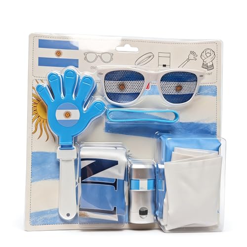 6-Piece Argentina Soccer Fan Cheering Kit for Game Day