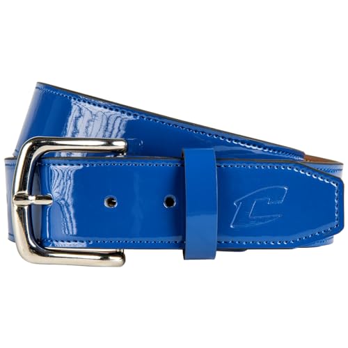 Champro Women's Classic Patent Belt Large Royal - Premium PU Sports Waist Belt