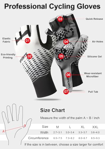 Half Finger MTB Cycling Gloves - Gel Palm Padding, X-Large Green
