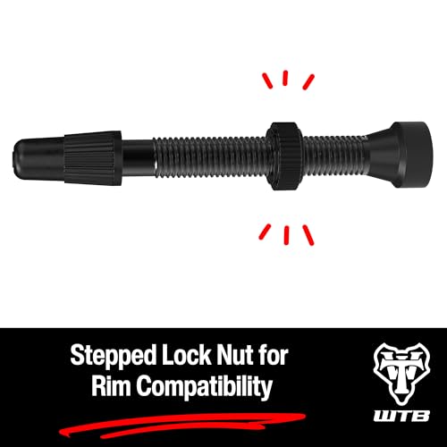WTB Aluminum Tubeless Presta Bicycle Valve 46mm Black - 2 Pack