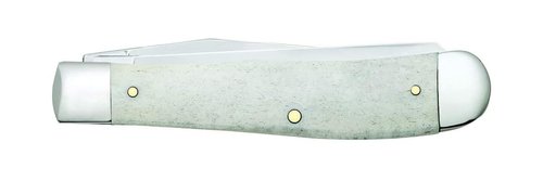 Case XX WR Pocket Knife Trapper Natural Bone Cross Shield Item #6721 - (6254 SS) - Length Closed: 4 1/8 Inches