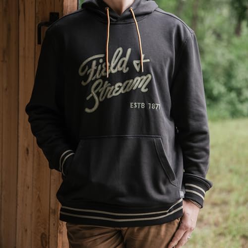 Field & Stream Tackle Twill French Terry Hoodie Black Large Unisex