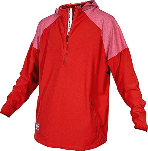 Rawlings Men's Colorsync Hooded Long Sleeve Jacket – Athletic Training Fit, 3XL, Red