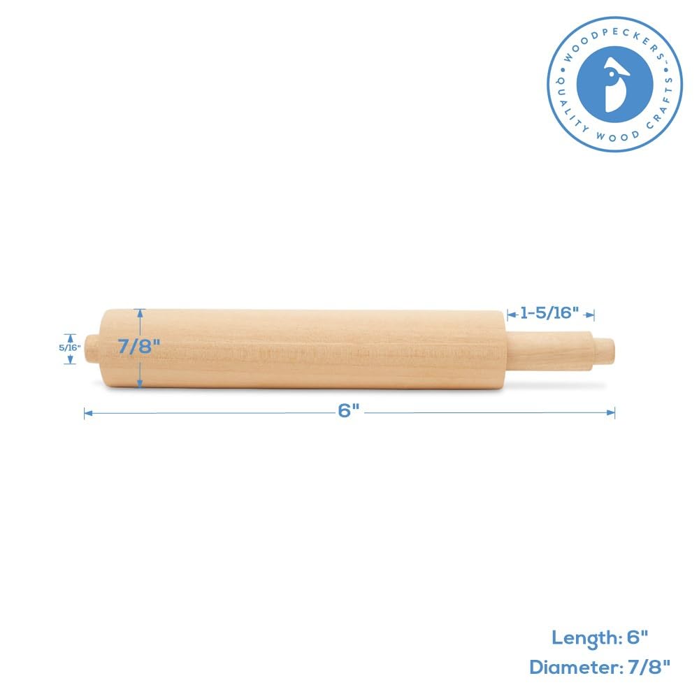 Spring-Loaded Bathroom Toilet Paper Holder Wall Mount Rod 5-inch, Pack of 2 Wood Toilet Paper Spring Rod for Replacements, by Woodpeckers