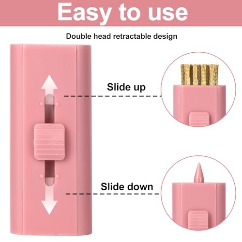 Retractable Golf Club Cleaner Brush - 2 Pack, Pink