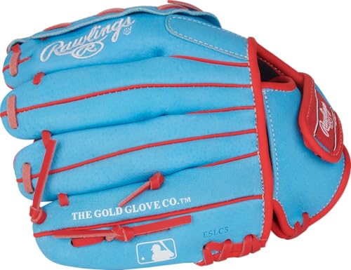 Rawlings Jacob deGrom 10" Youth Baseball Glove - Columbia Blue & Scarlet