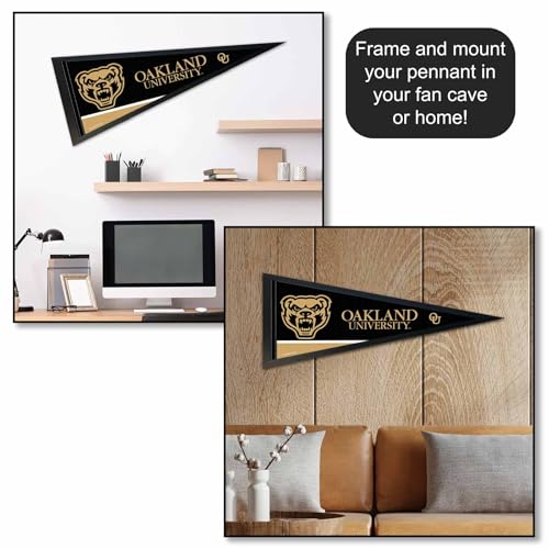 Oakland Golden Grizzlies Pennant 12x30 Inch Felt Banner with Logo