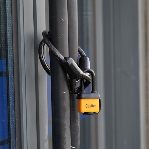 Weatherproof Laminated Steel Padlock with Same Key, Outdoor Padlock with Long Shackle for Gate, Fence, Shed,Garage, 6 Pack