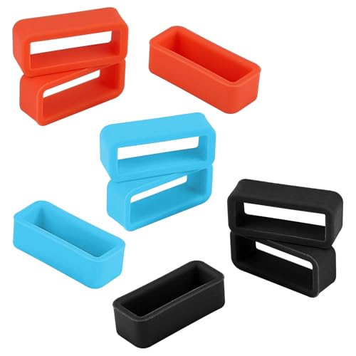 16mm Silicone Watch Band Keeper Loops - 3 Pack - Black