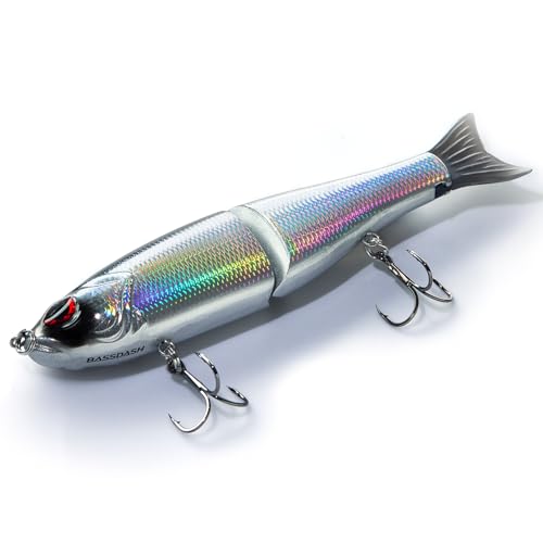 Bassdash Glide Swimbait Jointed 7in 2.2oz - Black/Silver