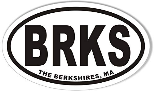The Berkshires BRKS Oval Bumper Sticker - 3x5 Durable Design