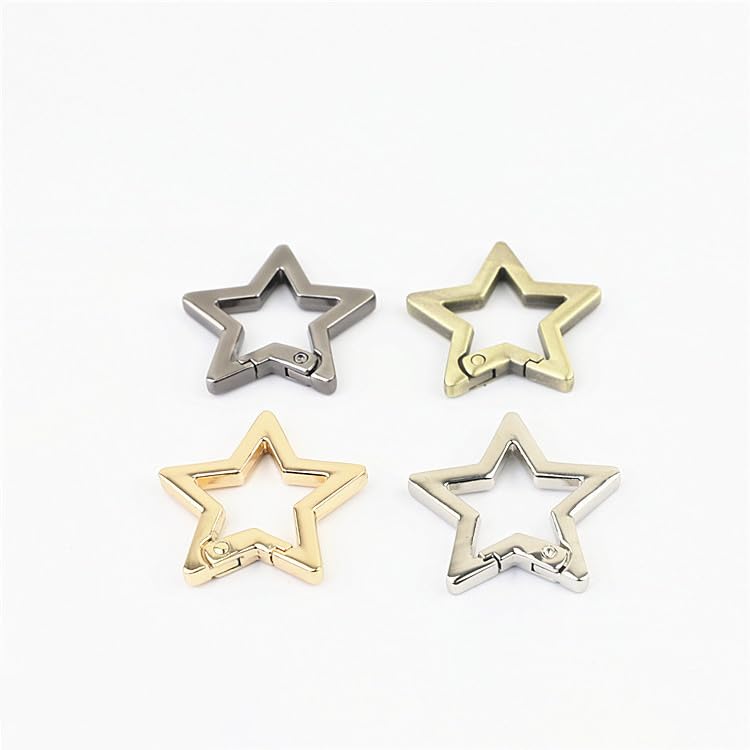 Star Shaped Stainless Steel Carabiner Clip - Gun Color