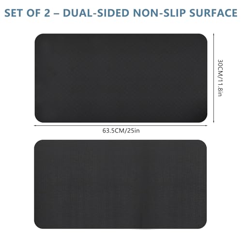 2-Piece Non-Slip Exercise Bike Mat Set - 0.24" Thick Floor Protector