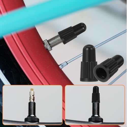 30pcs Presta Valve Caps - Black Plastic Bicycle Tire Caps