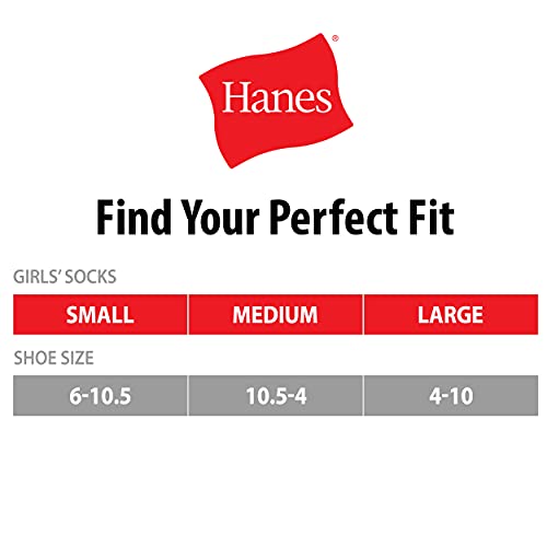 Hanes ComfortSoft No-Show Ankle Socks 10-Pack for Girls, Assorted Pastels