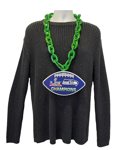 Seattle Seahawks Super Bowl LX Champions Fan Chain Necklace - Football Green