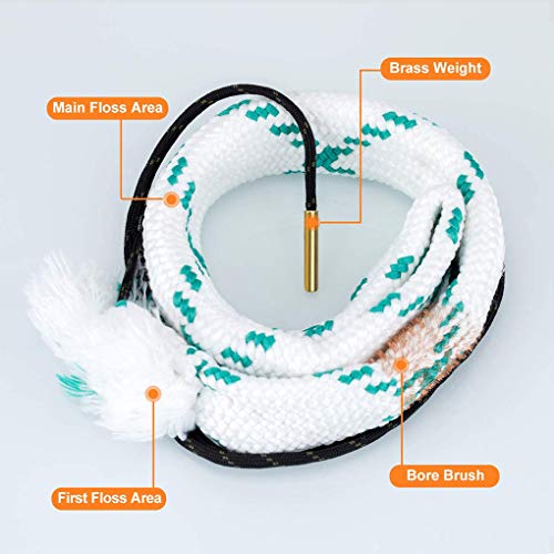 Gun Bore Cleaner Rope Kit - 12 GA Gauge for Rifles, Pistols & Shotguns