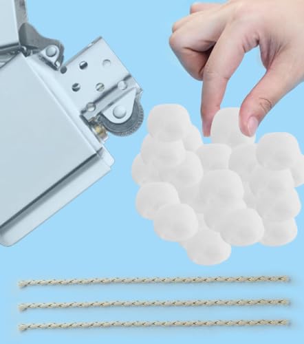 Lighter Replacement Repair Kit - 30 Cotton, 3 Rubber Felt & 3 Wicks