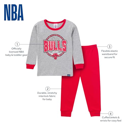 Baby NBA Snug Fit Cotton Pajama Set - Chicago Bulls - 18 Months