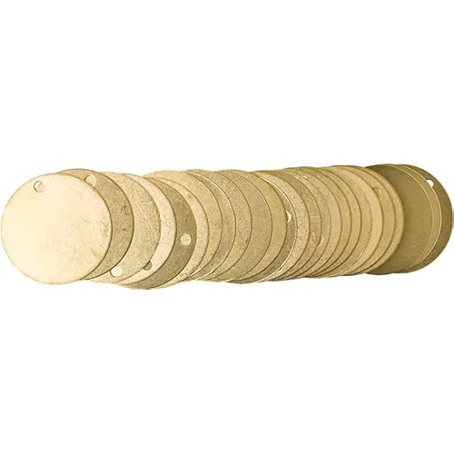 Brady 23211 2" Diameter B-907 Brass Round Blank Brass Valve Tags, 25 Count (Pack of 1)