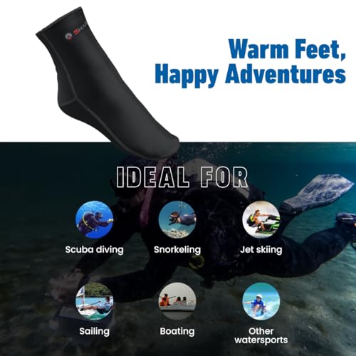 Sharkskin Chillproof Socks Large Black - Thermal & Moisture-Wicking Socks