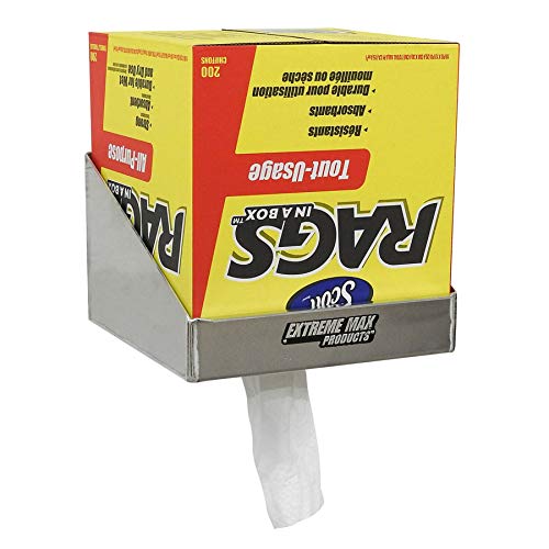 Extreme Max 5001.6128 Rag in a Box Wall-Mount Aluminum Dispenser Storage Rack Organizer for Enclosed Race Trailer, Shop, Garage, Storage - Black