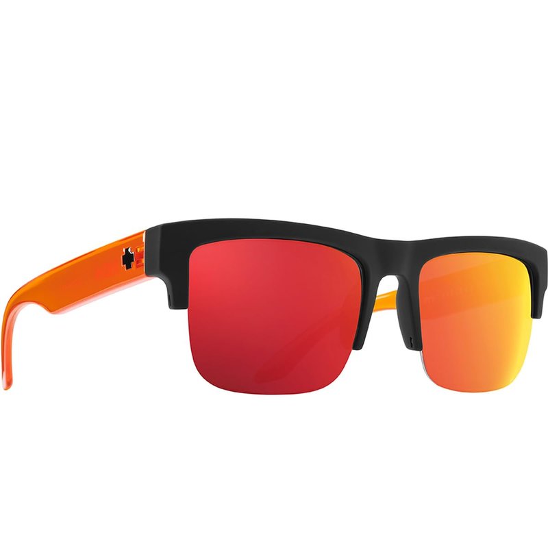 SPY OPTIC Discord 50/50, Square Semi-rimless Sunglasses, Color and Contrast Enhancing Lenses Matte Black - HD Plus Gray Green Polarize Lenses